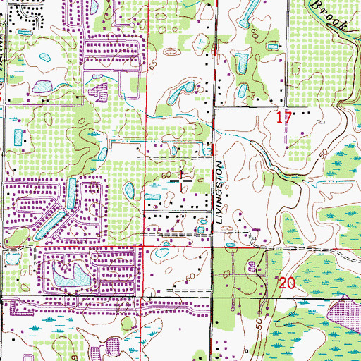 Topographic Map of Heather Manor, FL