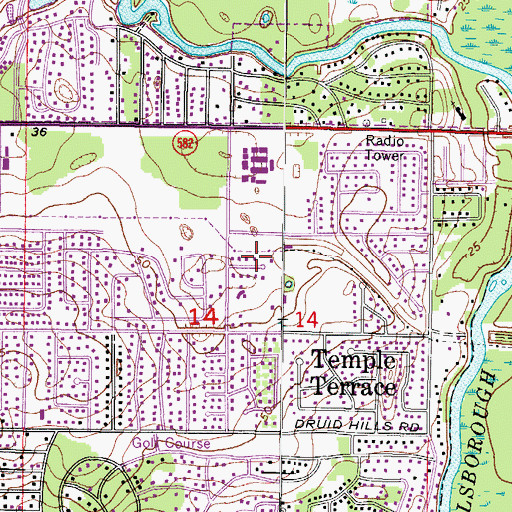 Topographic Map of Heatherton Heights, FL