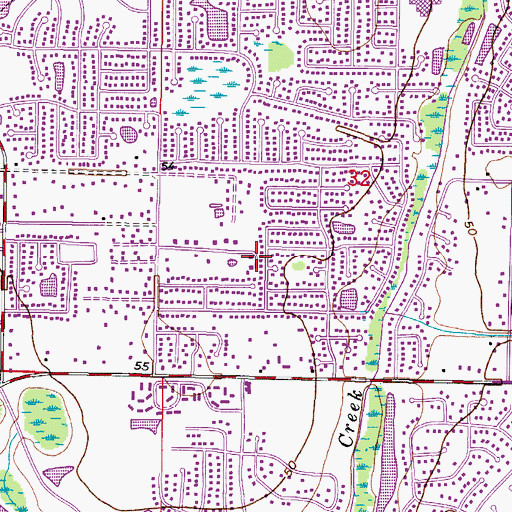 Topographic Map of Heatherwood Village, FL