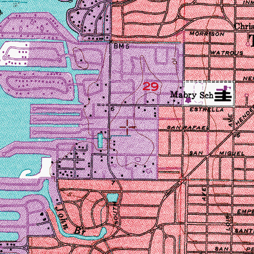 Topographic Map of Henderson Beach, FL