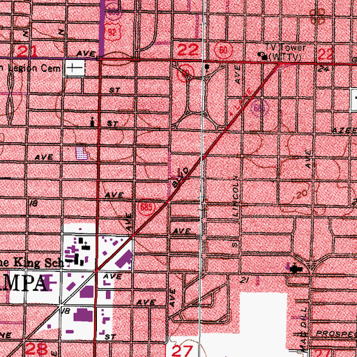 Topographic Map of Henderson Place, FL
