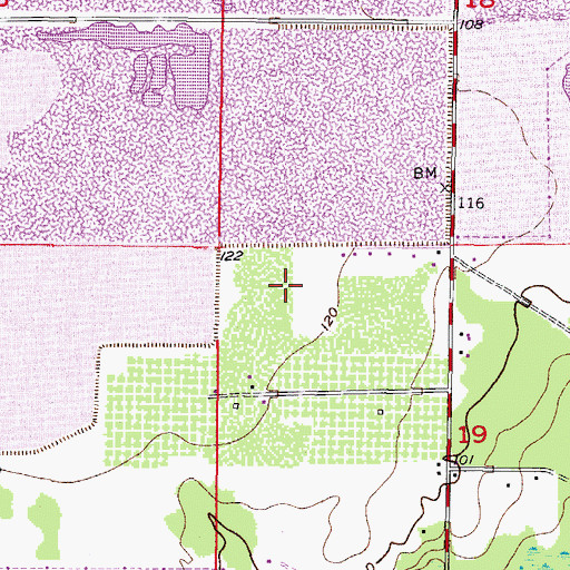 Topographic Map of Hendry Estates, FL