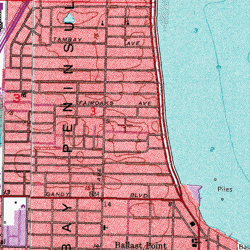 Topographic Map of Hendry Manor, FL