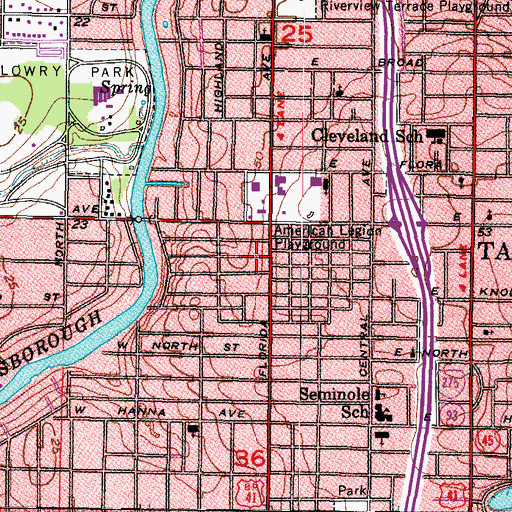 Topographic Map of Hiawatha Highlands, FL