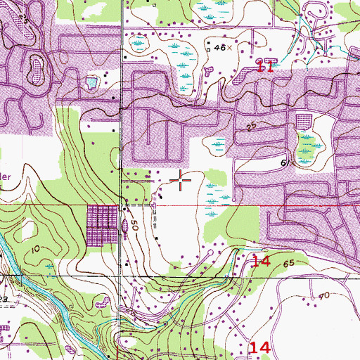 Topographic Map of Hickory Highlands, FL