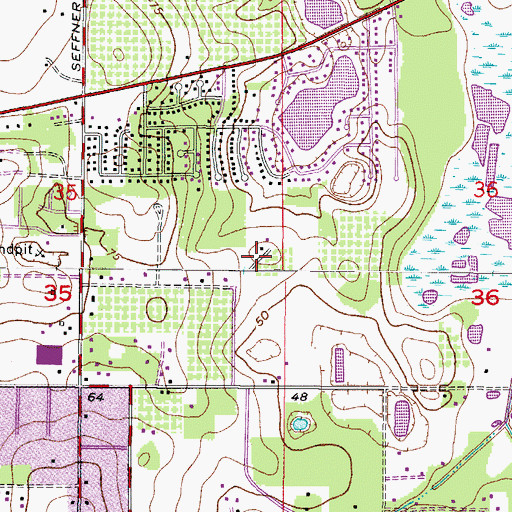 Topographic Map of Hickory Hill, FL