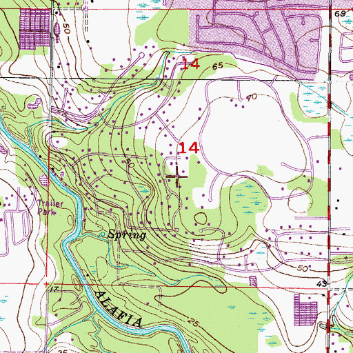 Topographic Map of Hickory Ridge, FL