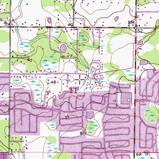 Topographic Map of Hidden Lakes Estates, FL