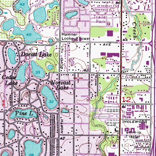 Topographic Map of High Pines, FL