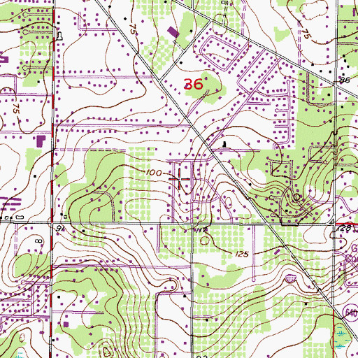 Topographic Map of High Point Estates, FL