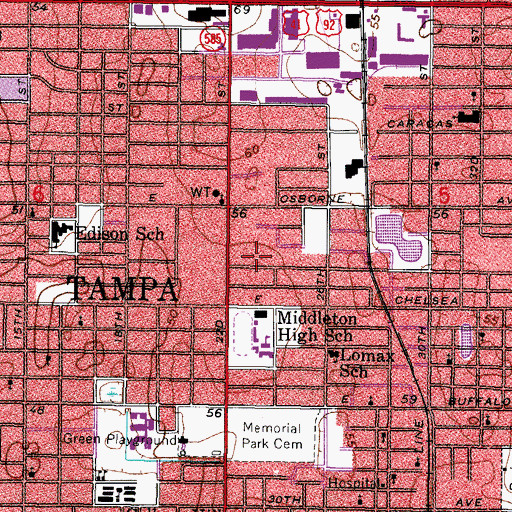 Topographic Map of High Ridge, FL