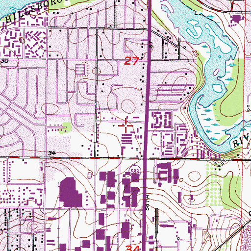 Topographic Map of Highland, FL