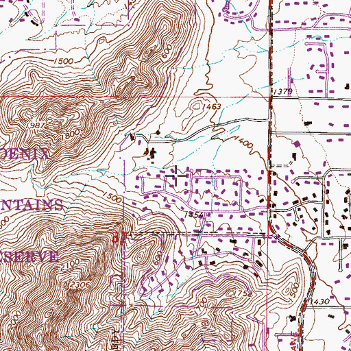 Topographic Map of Doubletree Canyon, AZ