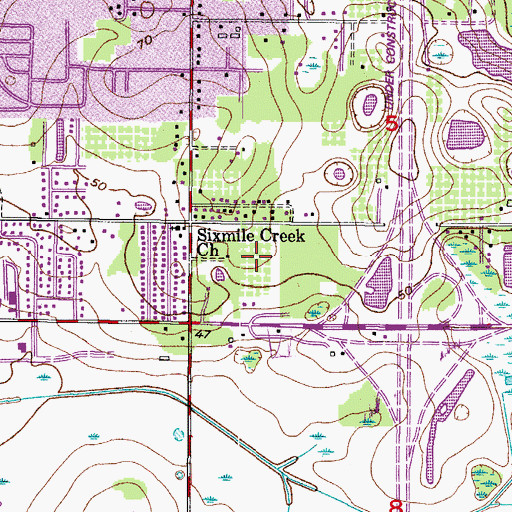 Topographic Map of Highland Oaks, FL