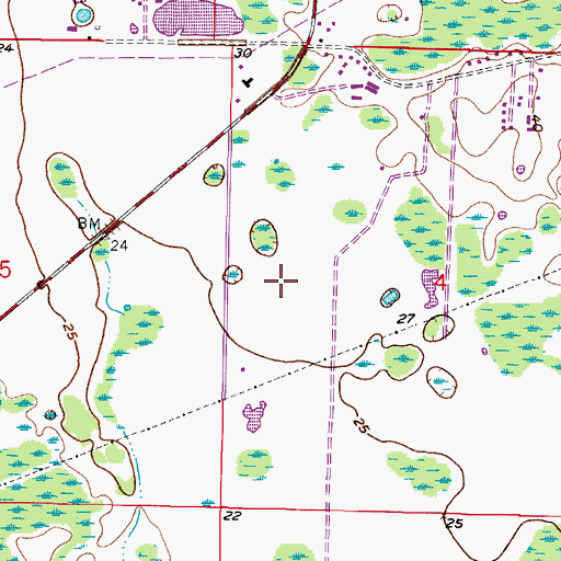 Topographic Map of Highland Park, FL