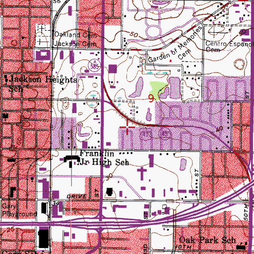 Topographic Map of Highland Pines, FL