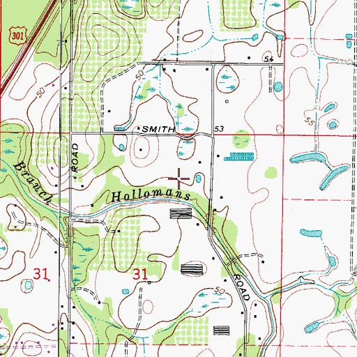 Topographic Map of Highland Pines Estates, FL