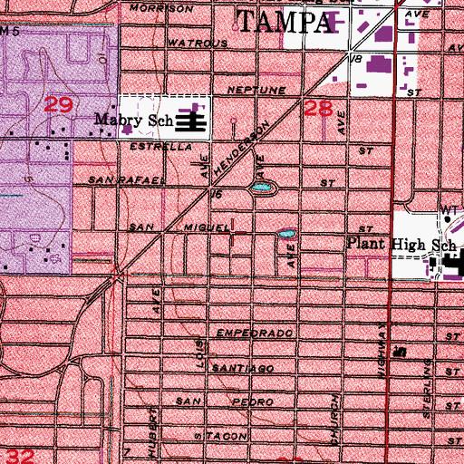 Topographic Map of Highland Terrace, FL