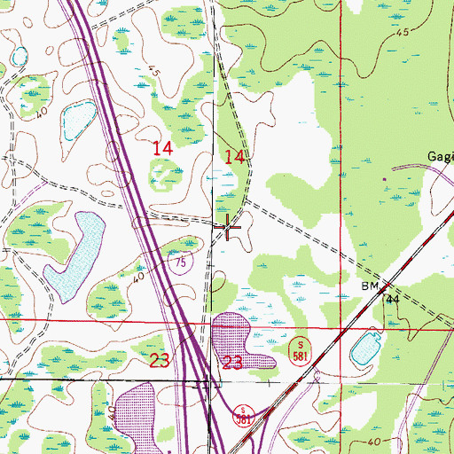 Topographic Map of Highwoods Preserve, FL