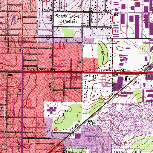 Topographic Map of Hillsborough Heights East, FL