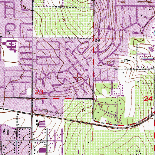 Topographic Map of Hillside, FL
