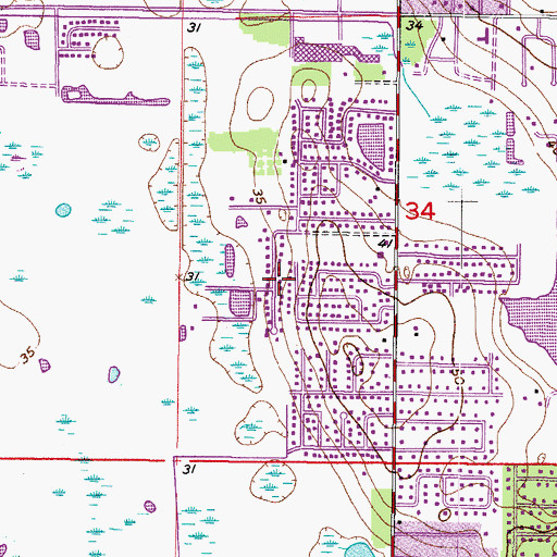 Topographic Map of Hillside Manor, FL