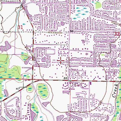 Topographic Map of Hilltop Acres, FL