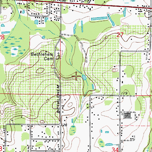Topographic Map of Hilltop Preserve, FL
