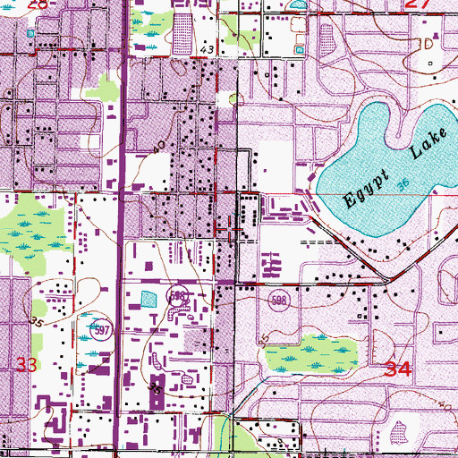 Topographic Map of Himes Avenue Estates, FL