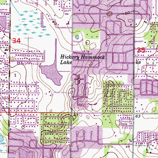 Topographic Map of Holiday Hills, FL