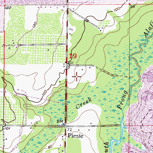 Topographic Map of Holland Acres, FL