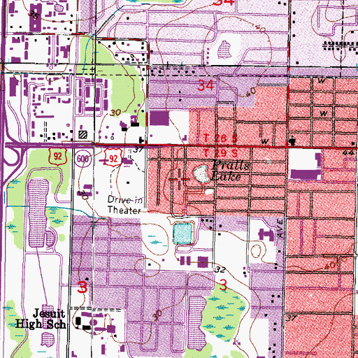 Topographic Map of Homelands, FL