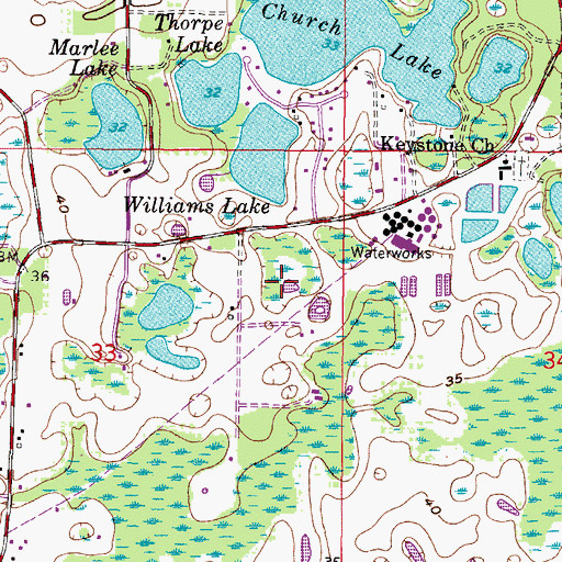 Topographic Map of Horseshoe Estates, FL
