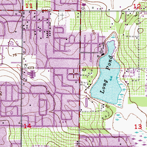 Topographic Map of Hudson Estates, FL