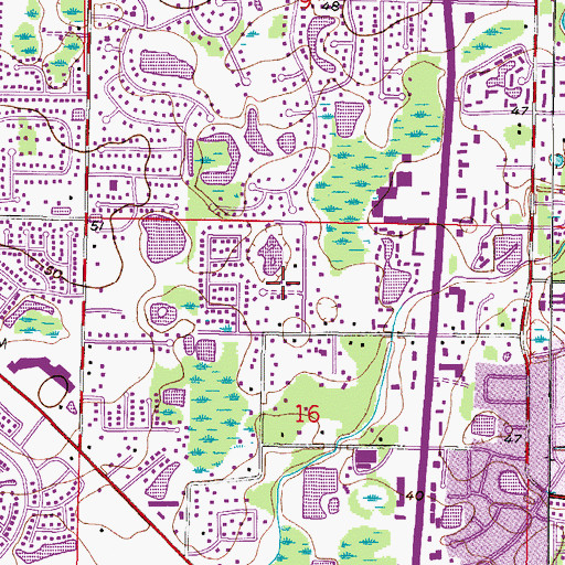 Topographic Map of Hudson Terrace, FL