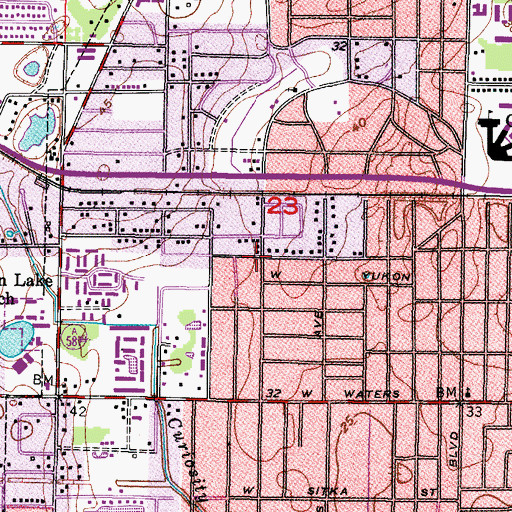Topographic Map of Humphrey Estates, FL