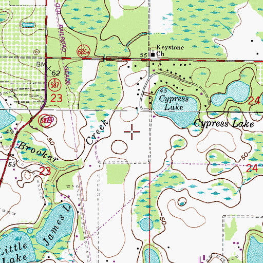 Topographic Map of Hunters Glen, FL