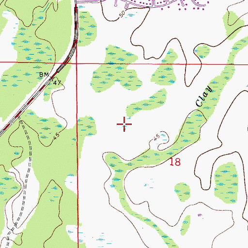 Topographic Map of Hunters Green, FL
