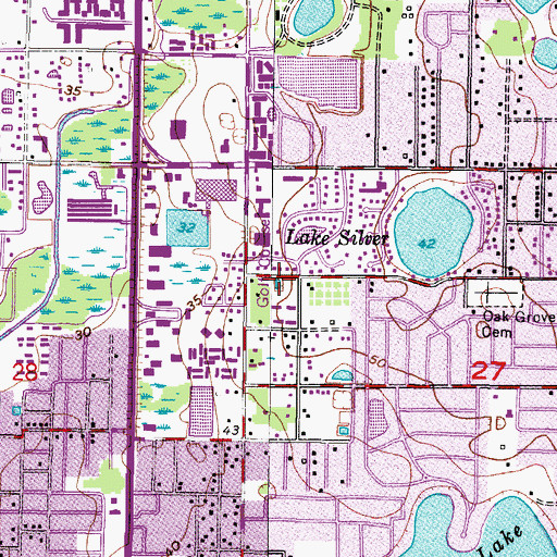 Topographic Map of Hunters Run, FL
