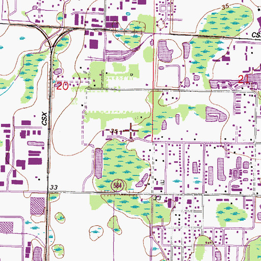 Topographic Map of Huntington of Carrollwood, FL