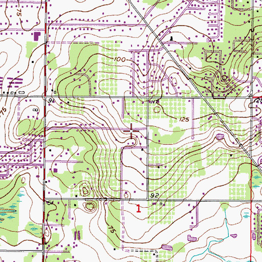 Topographic Map of Huntington Woods, FL