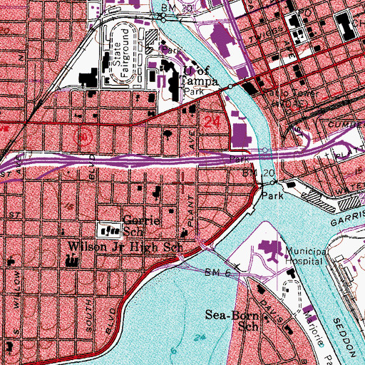 Topographic Map of Hyde Park, FL