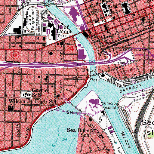 Topographic Map of Hyde Park Place, FL
