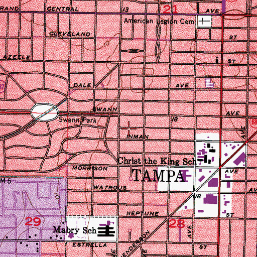 Topographic Map of Ida Heights, FL