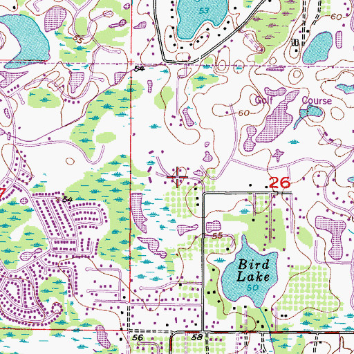 Topographic Map of Indian Head, FL