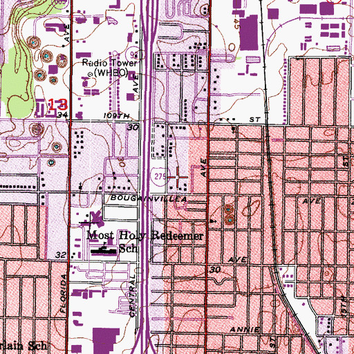 Topographic Map of Indian Village, FL