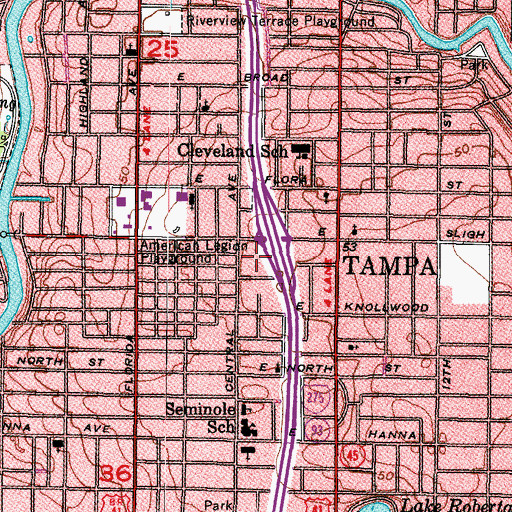 Topographic Map of Iroquois Park, FL