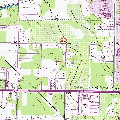Topographic Map of Irvine Heights, FL