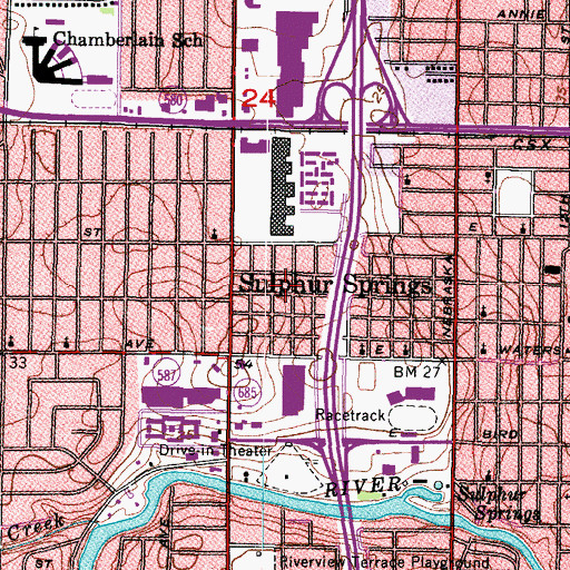 Topographic Map of Irvinton Heights, FL