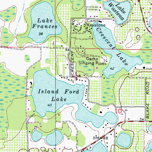 Topographic Map of Island Ford Lake Beach, FL
